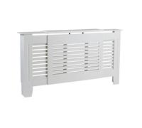 FORGEVIO Adjustable Radiator Cover Wooden MDF Wall Cabinet Slatted White FORGEVIO White