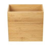 FORGEVIO Bamboo Waste Paper Bin Slimline Office Desk Basket Trash Can in Brown FORGEVIO Brown