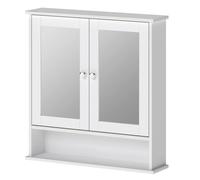 FORGEVIO Bathroom Mirror Cabinet Storage Toilet Cupboard in White FORGEVIO White