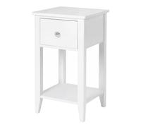 FORGEVIO Bedside Table Slim Modern End Table in White FORGEVIO White