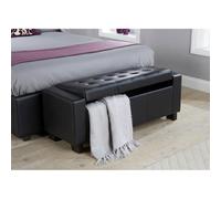 FORGEVIO Bench Seat Box Luxurious soft Black Faux Leather storage Bedding FORGEVIO Black
