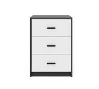 FORGEVIO Black Carcass + White Drawers Bedroom Bedside Cabinet | Size: 1000L FORGEVIO White 1000L
