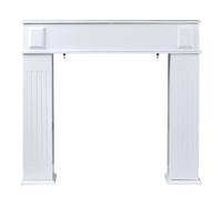 FORGEVIO Classic Wooden Fireplace Mantel Storage Unit With Shelves in White FORGEVIO White