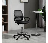 FORGEVIO Draughtsman Chair Tall Office Chair with Adjustable Height in Black FORGEVIO Black