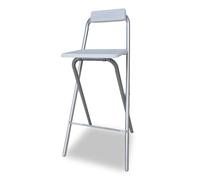 FORGEVIO Foldable Breakfast Bar Stool Square Seat Space Saving Kitchen in White FORGEVIO White