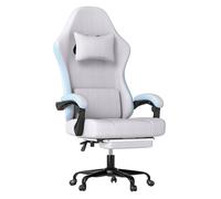 FORGEVIO Grey Padded Gaming Recliner Chair Adjustable Swivel Footrest FORGEVIO Grey