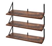 FORGEVIO Levede Floating Shelf Set of 3 Wall Mounted Shelves Storage Display in Brown FORGEVIO Brown