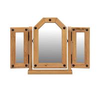 FORGEVIO Mirror Triple Dressing Table Mexican Solid Wood in Natural | Size: 0.6m2 FORGEVIO Natural 0.6m2