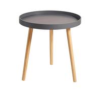 FORGEVIO Round Accent Side Table Coffee Modern Living Room Furniture Lipped in Grey FORGEVIO Grey