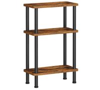 FORGEVIO Rustic Brown Black 3-Tier Slim Side Table 40x20x64cm | Size: 40 x 20 x 64 cm FORGEVIO Multicolor 40 x 20 x 64 cm