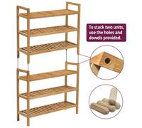 FORGEVIO Shoe Rack, 3 Tier Stackable Storage Unit in Light Oak | Size: 0.6m2 FORGEVIO Light Oak 0.6m2