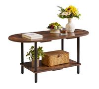 FORGEVIO Small Coffee Table, Living Room 35 x 16 x 17 inches in Brown FORGEVIO Brown