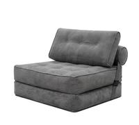FORGEVIO Sofa Bed Convertible Boneless Floor Mattress Single in Grey | Size: 0.6m2 FORGEVIO Grey 0.6m2
