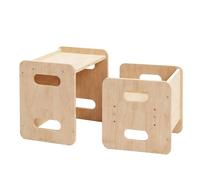 FORGEVIO Table & Chair Sets 3-in-1 Adjustable in Natural | Size: 0.6m2 FORGEVIO Natural 0.6m2