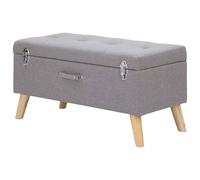 FORGEVIO Upholstered Bench Seat With Storage, Window Seat Charcoal in Grey FORGEVIO Grey