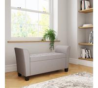 FORGEVIO Upholstered Window Seat Storage Stool Bench Living Bedroom in Grey FORGEVIO Grey