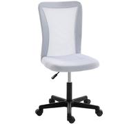 FORGEVIO Vinsetto Mesh Office Chair Armless Adjustable Height White in Light Grey FORGEVIO Light Grey
