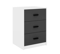 FORGEVIO White Carcass + Black Drawers Bedroom Bedside Cabinet | Size: 0.6m2 FORGEVIO White 0.6m2