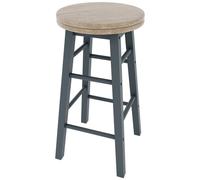 FORGEVIO Wooden Revolving Bar Stools, Swivel Breakfast Kitchen Dining Stools in Grey FORGEVIO Grey