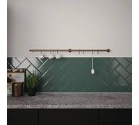 Forgeworks Antique Brass Easy Fit Sliding 'S' Hook Kitchen Utensil Rail Kit 100cm in Bronze Forgeworks Bronze