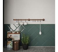 Forgeworks Easy-Fit Kitchen Utensil Rail Kit - Antique Copper - 60Cm With 8 Sliding 's' Hooks