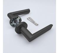 Forgeworks Java - Stainless Steel Gunmetal Finish - Internal Door Handle & Fixings - 10 Year Guarantee
