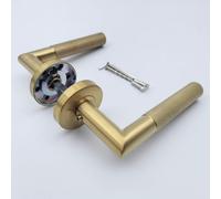 Forgeworks Knurled Grip - Stainless Steel Bright Brass Finish - Internal Door Handle & Fixings - 10 Year Guarantee