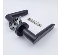 Forgeworks Nala - Stainless Steel Matt Black Finish - Internal Door Handle & Fixings - 10 Year Guarantee