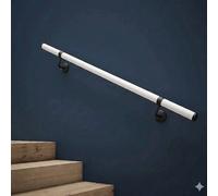 Forgeworks Premium 1.2M Matt White & Matt Black Indoor Stair Handrail Kit. Easy Install In One Box 5 Yr Guarantee