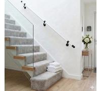 Forgeworks Premium 2.4M Matt White & Matt Black Indoor Stair Handrail Kit. Easy Install In One Box 5 Yr Guarantee