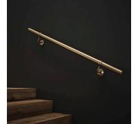 Forgeworks Premium Antique Brass 1.2M Indoor Stair Handrail Kit. Easy Install All In One Box With Brackets & Endcaps 5Yr Guarantee