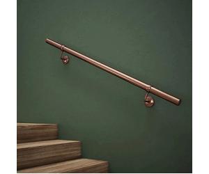 Forgeworks Premium Antique Copper 1.2M Indoor Stair Handrail Kit. Easy Install All In One Box With Brackets/endcaps. 5Yr Guarantee
