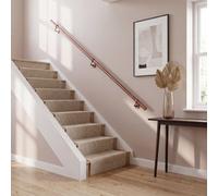 Forgeworks Premium Antique Copper 2.4M Indoor Stair Handrail Kit. Easy Install All In One Box With Brackets/endcaps. 5Yr Guarantee