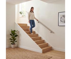 Forgeworks Premium Brushed Steel 2.4M Indoor Stair Handrail Kit. Easy Install All In One Box With Brackets/endcaps. 5Yr Guarantee