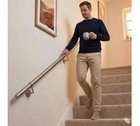 Forgeworks Premium Brushed Steel 3.6M Indoor Stair Handrail Kit. Easy Install All In One Box With Brackets/endcaps. 5Yr Guarantee