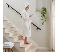 Forgeworks Premium Matt Black 2.4M Indoor Stair Handrail Kit - Easy Install All In One Box With Brackets & Endcaps - 5Yr Guarantee