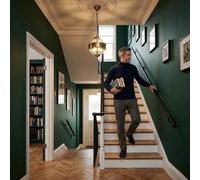 Forgeworks Premium Matt Black 3.6M Indoor Stair Handrail Kit - Easy Install All In One Box With Brackets & Endcaps - 5Yr Guarantee