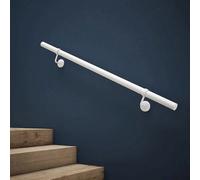 Forgeworks Premium Matt White 1.2M Indoor Stair Handrail Kit. Easy Install All In One Box With Brackets & Endcaps 5 Yr Guarantee