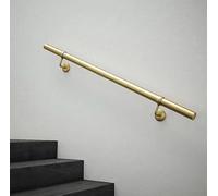 Forgeworks Premium Satin Brass 1.2M Indoor Stair Handrail Kit. Easy Install All In One Box With Brackets/endcaps. 5Yr Guarantee