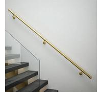 Forgeworks Premium Satin Brass 2.4M Indoor Stair Handrail Kit. Easy Install All In One Box With Brackets/endcaps. 5Yr Guarantee