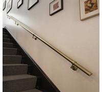 Forgeworks Premium Satin Brass 3.6M Indoor Stair Handrail Kit. Easy Install All In One Box With Brackets/endcaps. 5Yr Guarantee