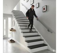 Forgeworks Premium Textured Grey 3.6M Indoor Stair Handrail Kit. Easy Install All In One Box With Brackets/endcaps. 5Yr Guarantee