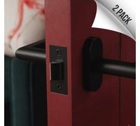 Forgeworks Thin Frame 40mm Short Latch In Matt Black Finish - X2 Value Pack - Fixings Included - 10 Year Guarantee