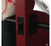 Forgeworks Thin Frame 40mm Short Latch In Matt Black Finish - X3 Value Pack - Fixings Included - 10 Year Guarantee