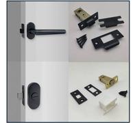 Forgeworks Thin Frame Bathroom Door Handle And Bolt Pack (Dhw0001 + Thw0001 + Thw0002 + Thw0004)