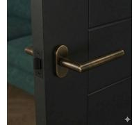 Forgeworks Thin Frame Slim Fit Rose Handle Antique Brass Finish With Matching Fixings - 10 Year Guarantee