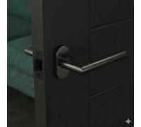 Forgeworks Thin Frame Slim Fit Rose Handle Gunmetal Finish With Matching Fixings - 10 Year Guarantee
