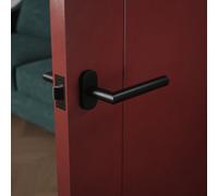 Forgeworks Thin Frame Slim Fit Rose Handle In Contemporary Matt Black Finish - With Matching Fixings