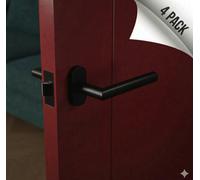Forgeworks Thin Frame Slim Fit Rose Handle In Contemporary Matt Black Finish - X4 Value Pack - With Matching Fixings