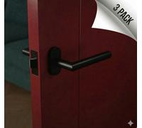 Forgeworks Thin Frame Slim Fit Rose Handle In Matt Black Finish - X3 Value Pack - With Matching Fixings - 10 Year Guarantee